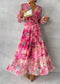Women's Long-Sleeved Wrap Maxi Dress