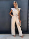 Evelyn | Elegant Flutter Sleeve Wide-Leg Jumpsuit with Belt