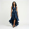 Elegant Satin Halter Gown for Wedding Guests and Formal Events
