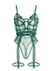 Women's Green Lace Bodysuit with Underwire