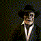 Realistic Skeleton Cowboy Halloween Mask & Hat