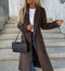 Elegant Long Double-Sided Winter Coat with Adjustable Waist Belt