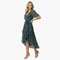 Women's Floral Print Midi Dress with Short Sleeves