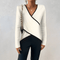 Women's Elegant V-Neck Wrap Sweater | Sophisticated Knit Pullover