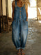 Casual Denim Jumpsuit with Adjustable Buckle