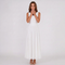 Draped Neck Pleated Midi Dress