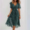 Women's Midi Summer Dress with V-Neck