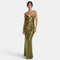 Olive Green Satin Slip Dress