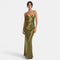 Olive Green Satin Slip Dress