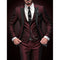 Men's Three-Piece Suit Set: Blazer, Vest & Trousers