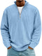 Men's Ribbed Knit Sweater Quarter-Zip Pullover Jumper