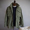 Men's Vintage Military Jacket with Hidden Hood