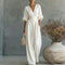 Deep V-Neck Elegant Wide-Leg Jumpsuit