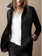 Women's Casual Quilted Jacket with Turned-Down Collar